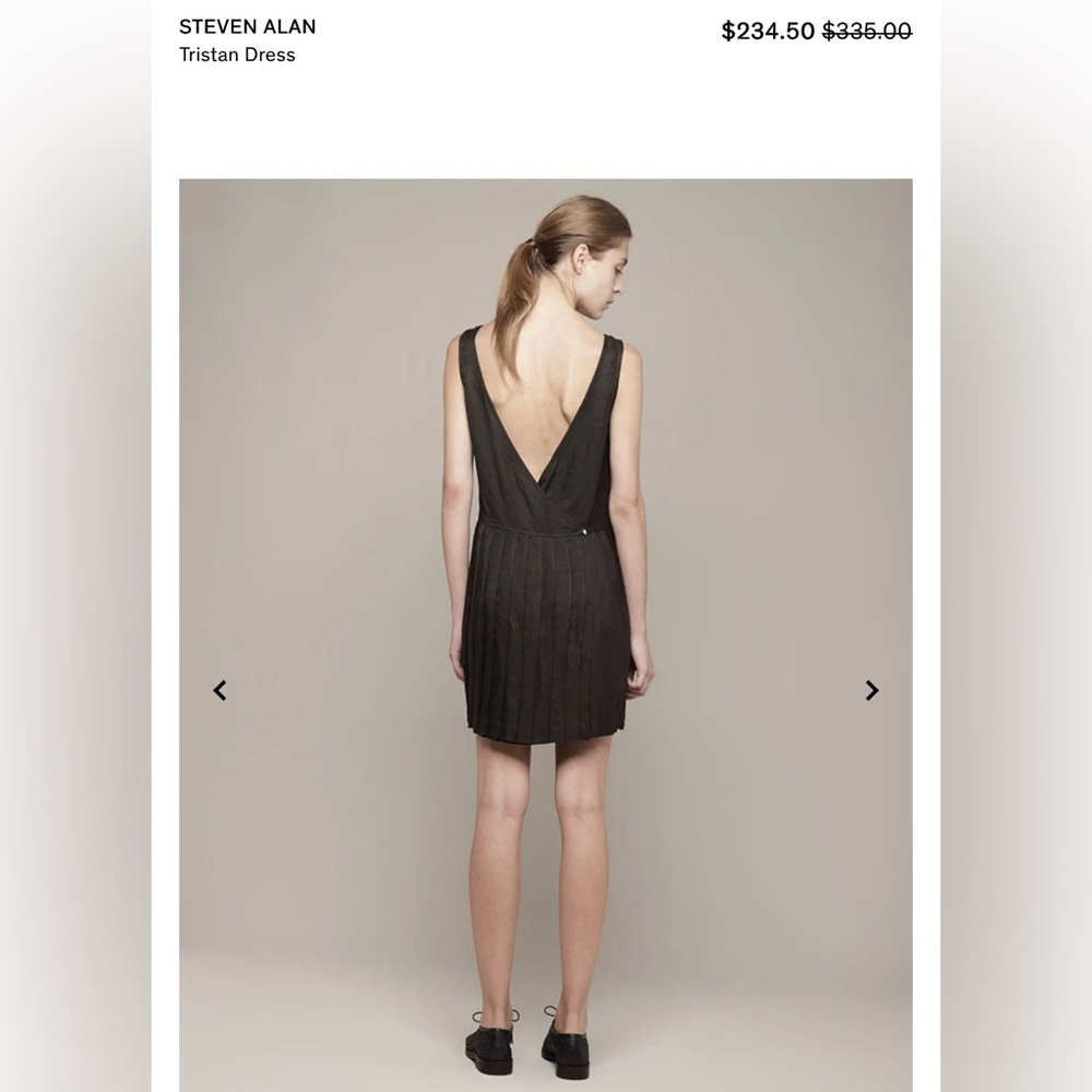 STEVEN ALAN Sz 6 Black Linen Tristan Mini Dress - Picture 6 of 12